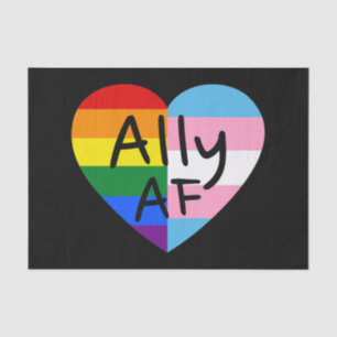 Papier Mousseline Ally AF III - Drapeau LGBTQ Gay Trans Queer Pride