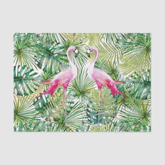 Papier Mousseline Aloha animal d'oiseau de Flamant rose dans la (Recto)