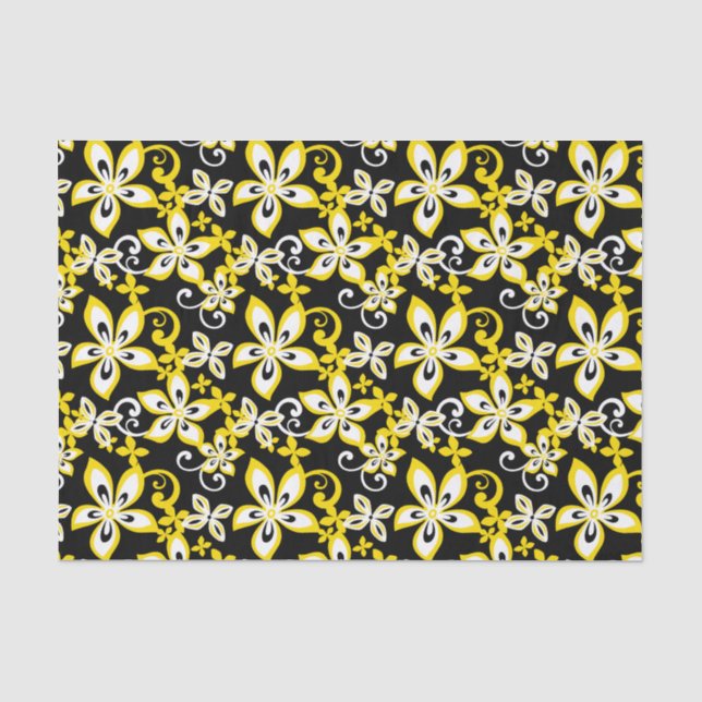 PAPIER MOUSSELINE ALOHA HAWAII (NOIR/JAUNE) (Recto)