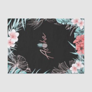 Papier Mousseline Aloha Luau Botanique Aloha rose Gold Tropical