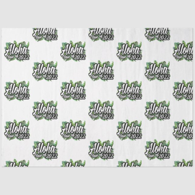 Papier Mousseline Aloha Tropical Luau Classe de Graduation Party 202 (Recto)