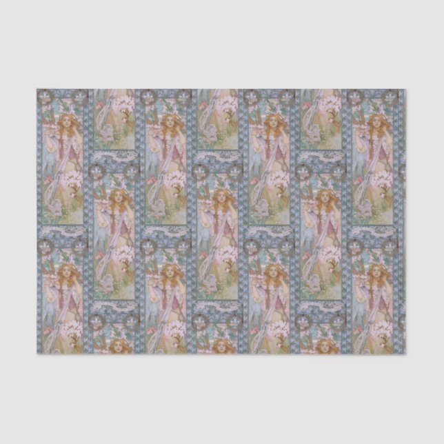 Papier Mousseline Alphonse Maria Mucha – Jugendstil Art nouveau DIY (Recto)