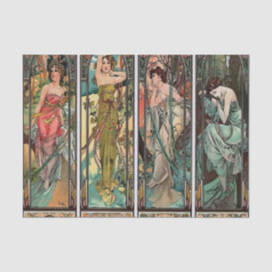 Papier Mousseline Alphonse Mucha art, Art nouveau, vintage, femmes,