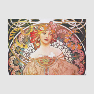 Papier Mousseline Alphonse Mucha Daydream Floral Vintage Art Nouveau