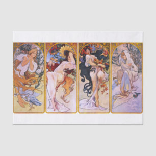 Papier Mousseline Alphonse Mucha Les Saisons - 1897