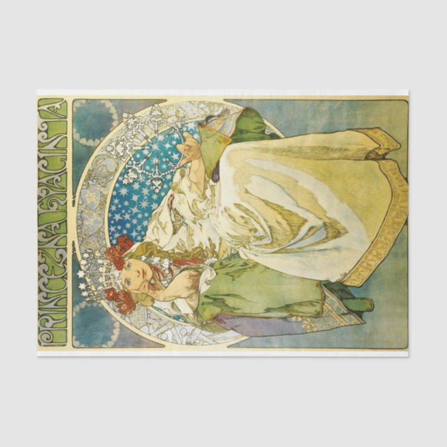 Papier Mousseline Alphonse Mucha Princess Hyacinth Art Nouveau (Recto)