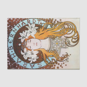 Papier Mousseline Alphonse Mucha Sarah Bernhardt Art Vintage Nouveau