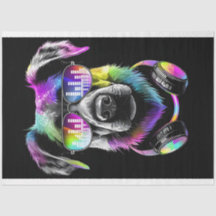 Alstation néon avec écouteurs Papier Tissu