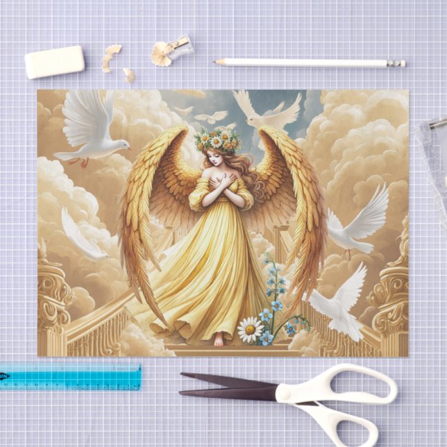 Papier Mousseline Amants d'ange céleste élégant (Artisanat)