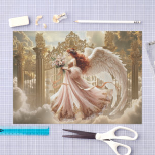 Papier Mousseline Amants d'Ange Céleste Élégant