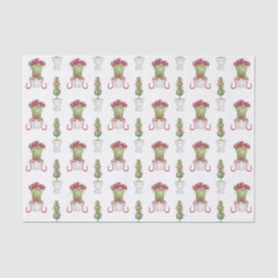 Papier Mousseline Amaryllis Bourgogne et Noël Topiaire