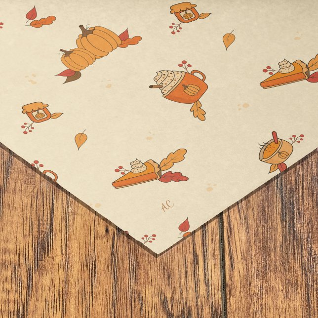 Papier Mousseline Amateurs de citrouille Food Art Motif Automne Tiss (Créateur téléchargé)