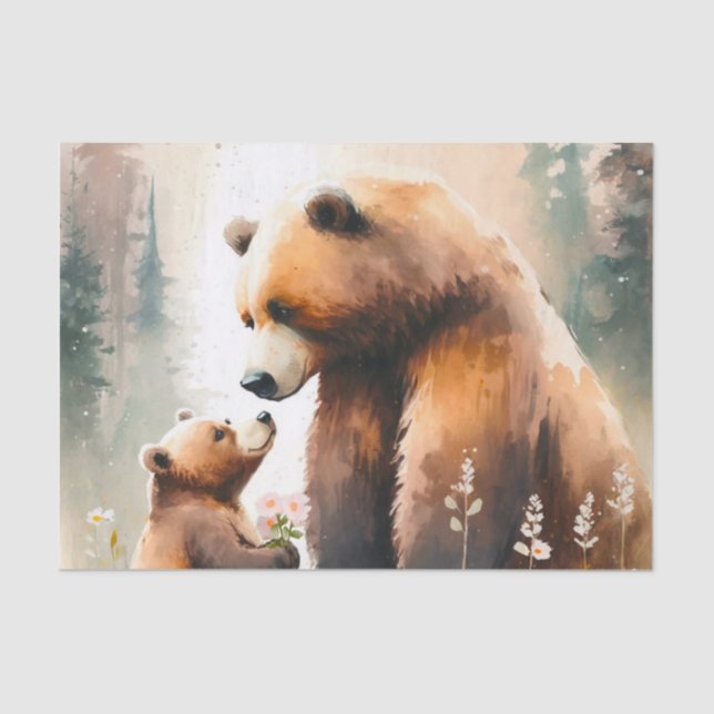 Papier Mousseline Amateurs d'ours d'aquarelle découvre (Recto)