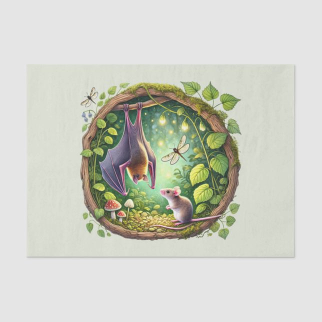 Papier Mousseline Amateurs mignons de souris de chauve-souris découp (Recto)