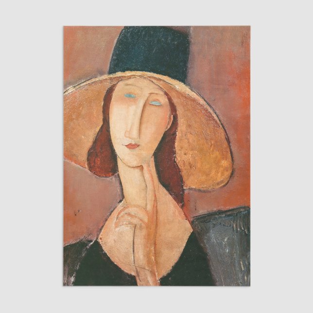Papier Mousseline Amedeo Modigliani - Jeanne Hebuterne en grand Casq (Créateur téléchargé)