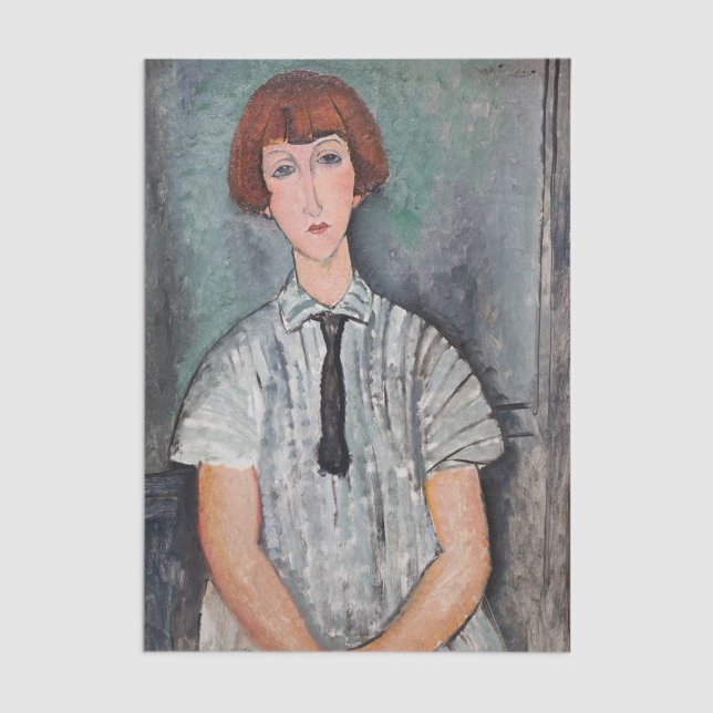Papier Mousseline Amedeo Modigliani - Jeune fille dans une blouse ra (Créateur téléchargé)
