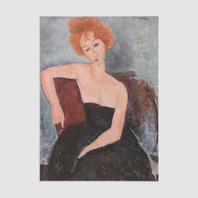 Papier Mousseline Amedeo Modigliani - Robe de soirée pour filles rou (Créateur téléchargé)