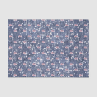 Papier Mousseline American Flag Aglow, papier de tissu épangé étoile