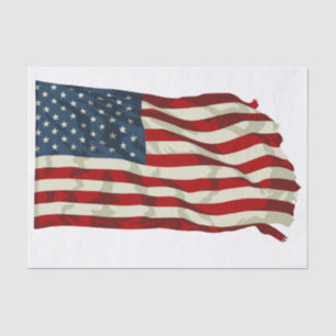 Papier Mousseline American Flag Tissue Paper Decoupage Patriotique
