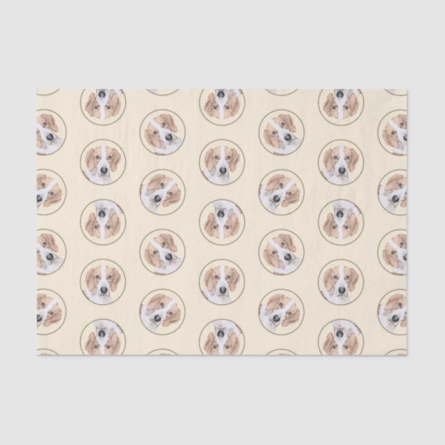 Papier Mousseline American Foxhound Red Walker mignonne Peinture Chi (Recto)