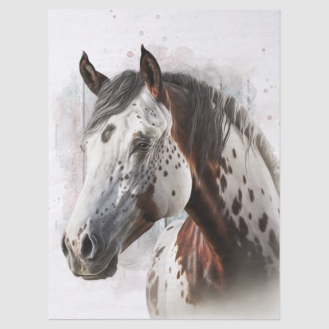 Papier Mousseline American Paint Horse Decoupage (Recto)