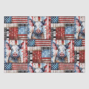 Papier Mousseline American Pig Farm art populaire