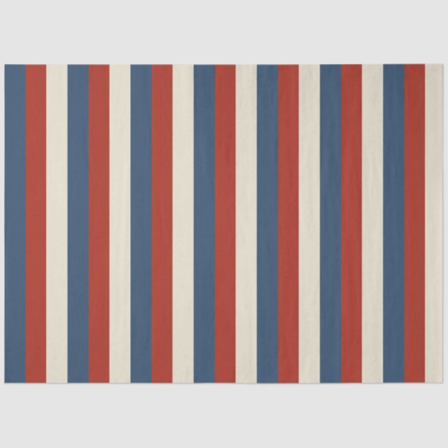 Papier Mousseline American Stripes - Papier Tissu Patriotique (Recto)