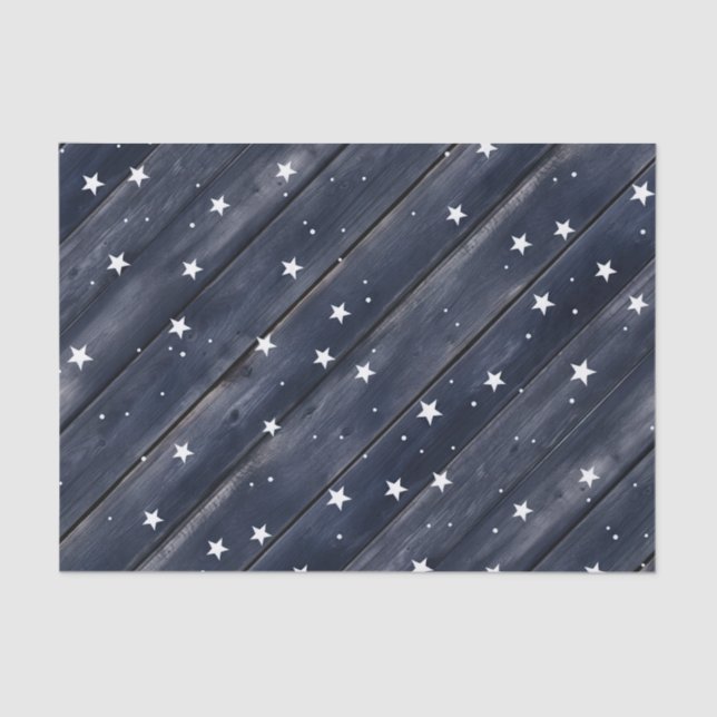 Papier Mousseline Americana Blue Stars Patriotique (Recto)
