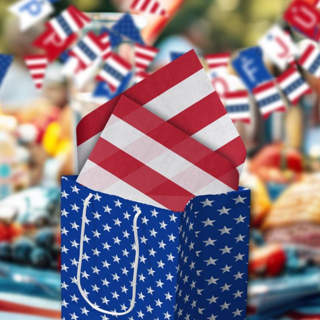 Papier Mousseline Americana Red And White Stripes (Créateur téléchargé)