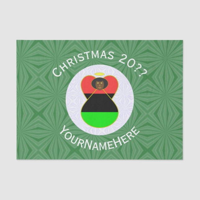 Papier Mousseline Amérique africaine Drapeau Noël Angel Personnalisé (Recto)