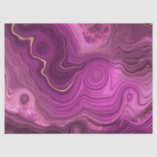 Papier Mousseline Améthyste Violet Et Agate Abstrait Or