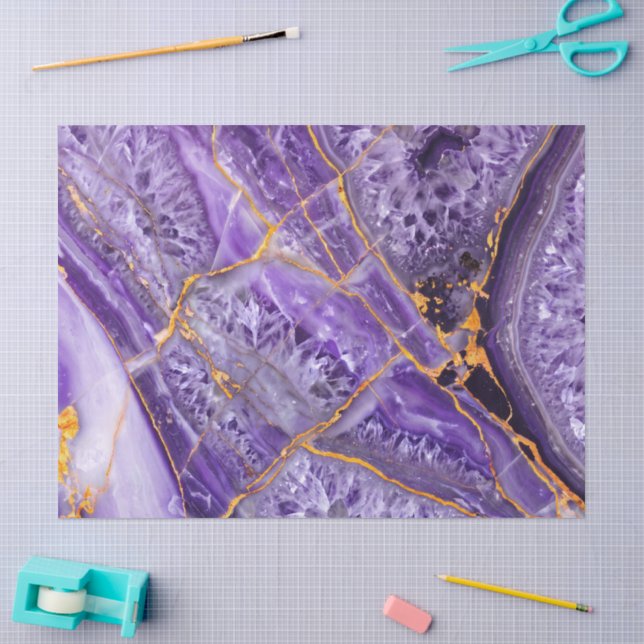 Papier Mousseline Améthyste Violette  (Artisanat)