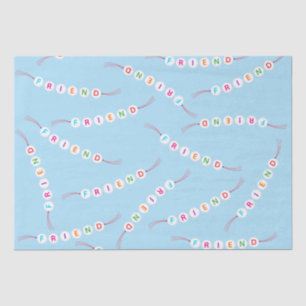 Papier Mousseline Ami mignon bracelet d'amitié motif bleu clair