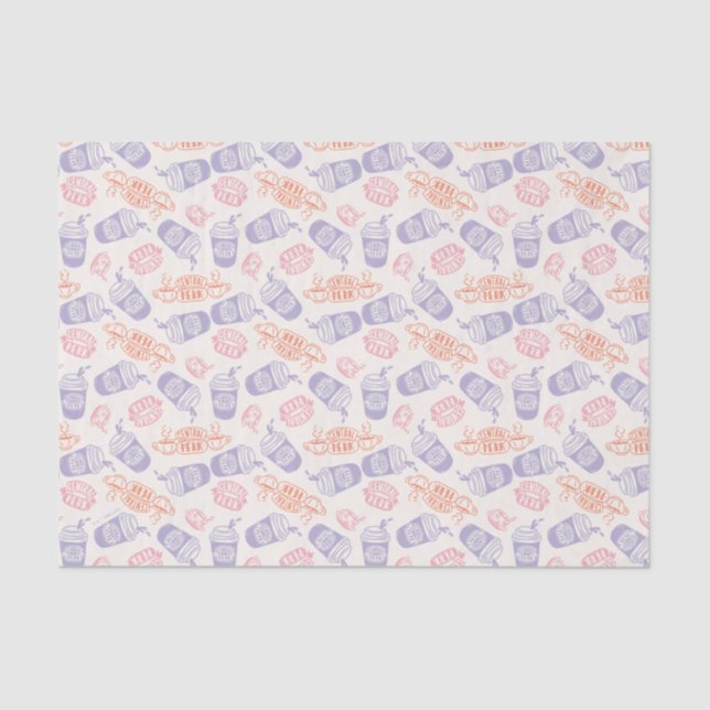 Papier Mousseline AMIS™ | Pastel Central Perk Motif (Recto)