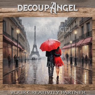 Papier Mousseline Amour à Paris - Découpage -