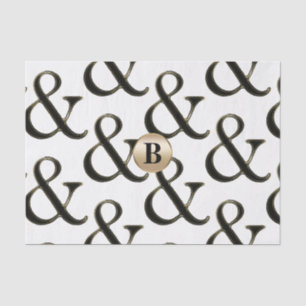 Papier Mousseline Ampersand Moderne Monogramme Personnalisé