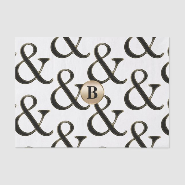 Papier Mousseline Ampersand Moderne Monogramme Personnalisé (Recto)