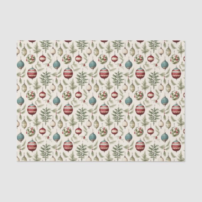 Papier Mousseline ampoule de Noël carrelée (Recto)