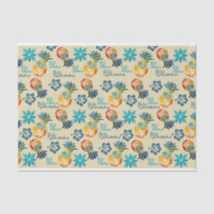 Papier Mousseline Ananas hawaïen et Hibiscus Mele Kalikimaka 3