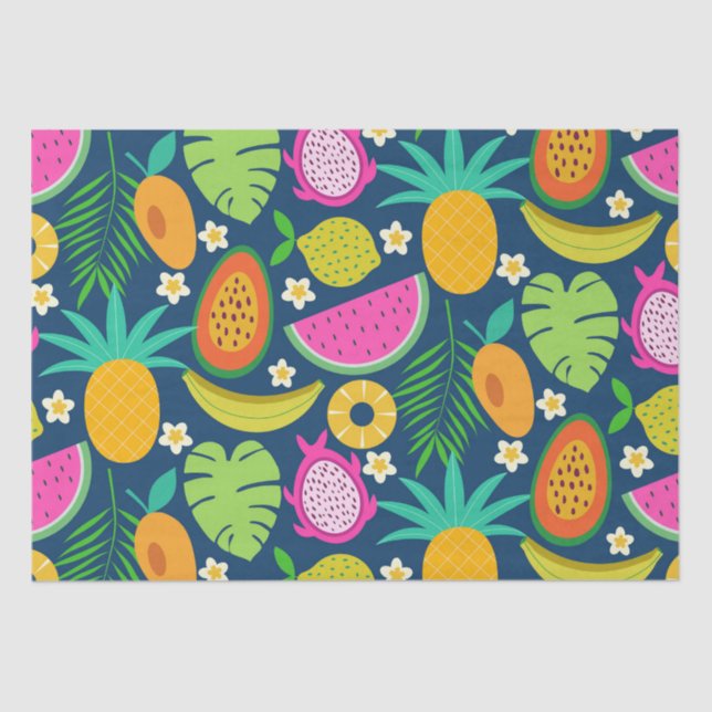 Papier Mousseline Ananas tropical Banana (Recto)