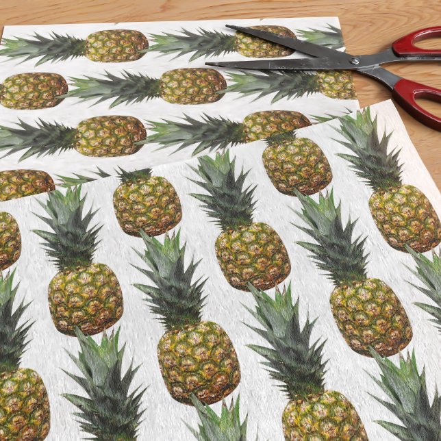 Papier Mousseline Ananas tropical Motif été blanc (🍍 Great for summer gifts and crafting 🍍)