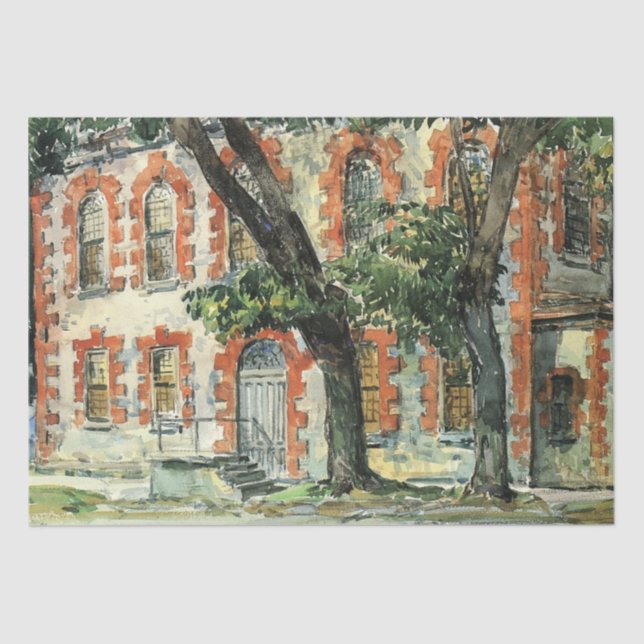 Papier Mousseline Ancien bâtiment néerlandais à Fishkill, New York (Recto)