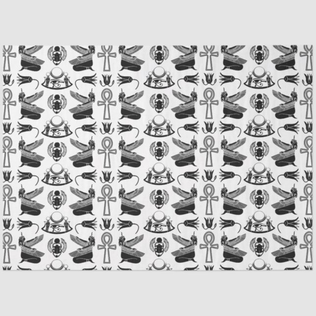 Papier Mousseline Ancien Hiéroglyphes égyptien Papier de tissus (Recto)