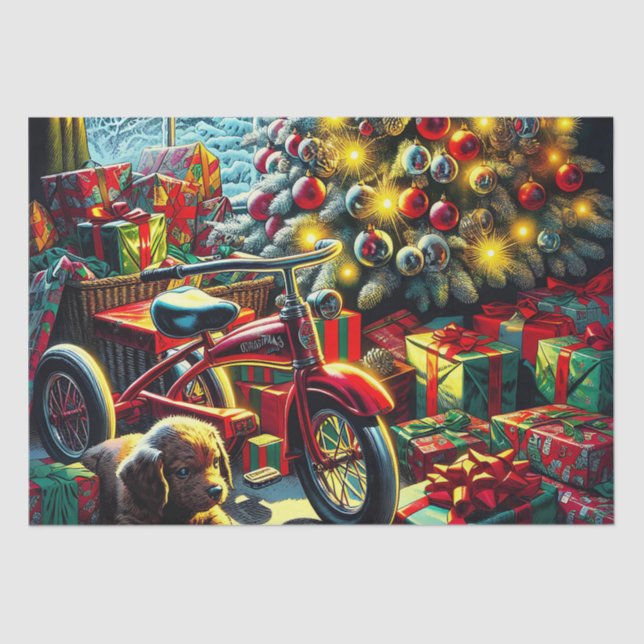 Papier Mousseline Ancien matin de Noël Nostalgique (Recto)