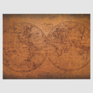 Papier Mousseline Ancien Monde Carte Classique Vintage Conception Ru