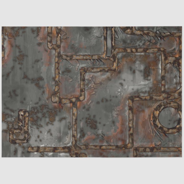 Papier Mousseline Ancien mur métallique B (Recto)