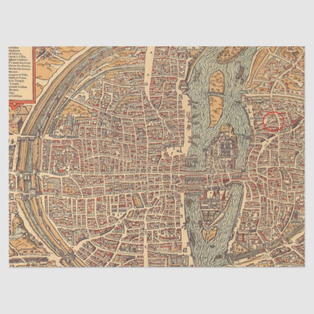 Papier Mousseline Ancienne carte série 1 Design 15 (Recto)