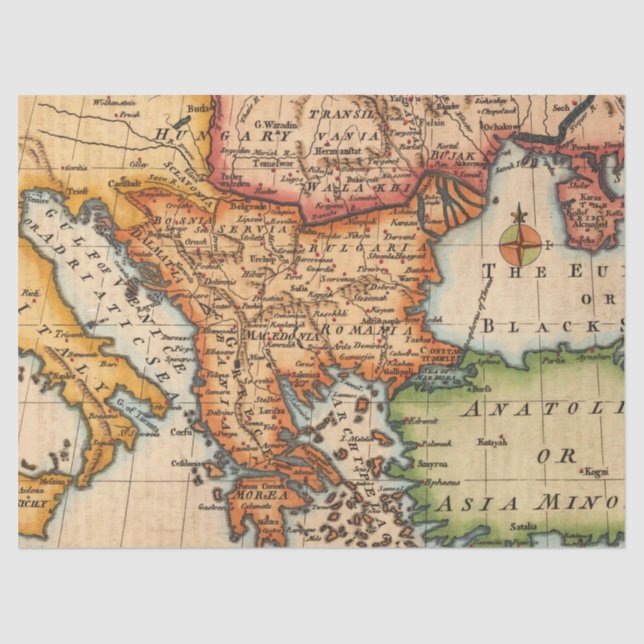 Papier Mousseline Ancienne carte série 1 Design 6 (Recto)