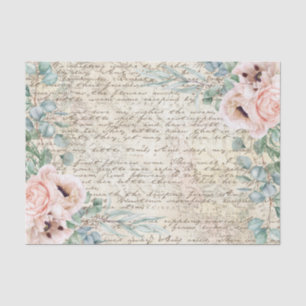 Papier Mousseline Ancienne lettre de découpage Vintage florale de pa