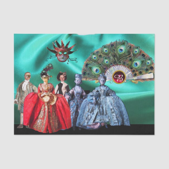 PAPIER MOUSSELINE ANCIENS PETITS ITALIENS, MASQUÉRADE DE FÊTE (Recto)